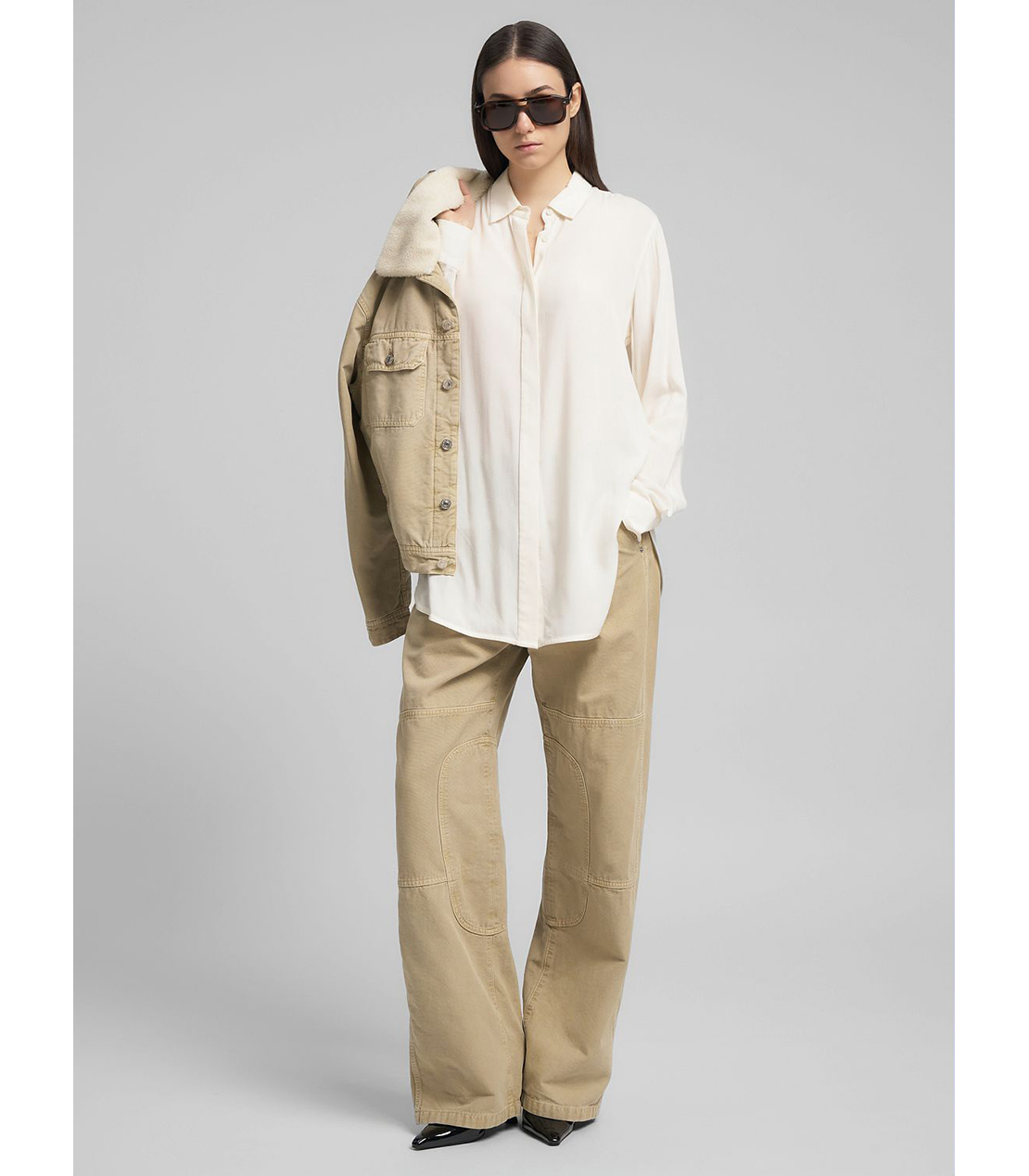 ストレートフィットロングシャツ